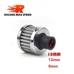 Universal 9MM 12MM 18MM Car Air Filter for Motorcycle Cold Air Intake High Flow Crankcase Vent Cover Mini Breather Filters