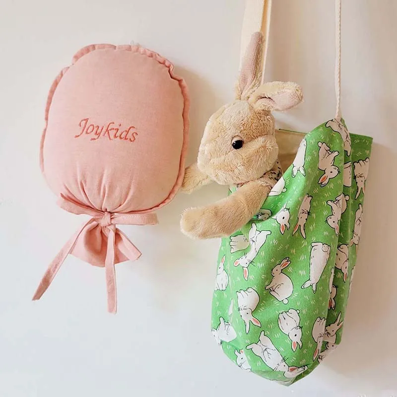 Organizador de dibujos animados para cuna de bebé, bolsas de almacenamiento para cama de recién nacido, bolsa portátil bordada para pañales, cubo para ropa de cama infantil