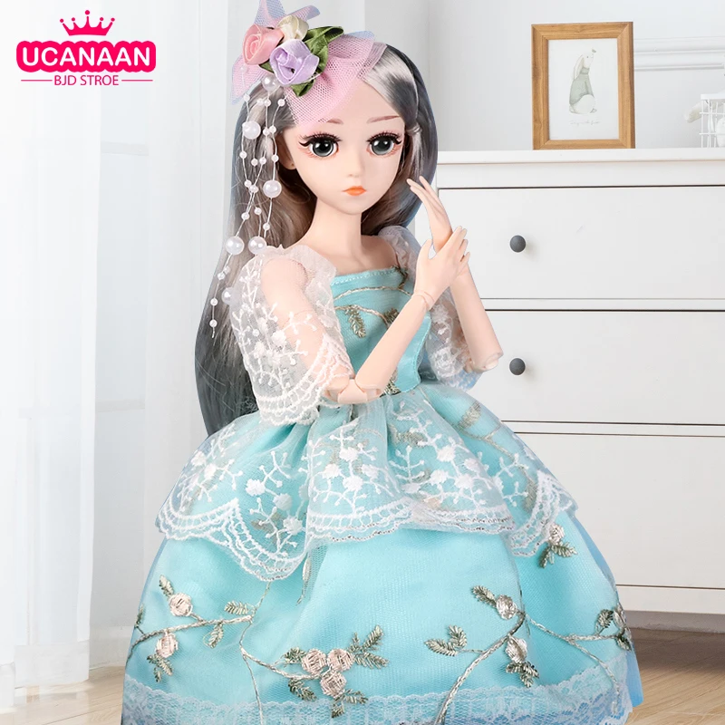 

UCanaan BJD Doll 1/4 SD 18 Ball Jointed,45 CM Dolls With Clothes Outfit Shoes Wig Hair Makeup Best Gift for Girls