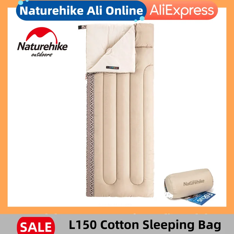 Naturehike Camping Sleeping Bag Cotton 3 Seasons Sleeping Bag Lightweight Waterproof Nature Hike Sleeping Bag Outdoor Sleep Gear