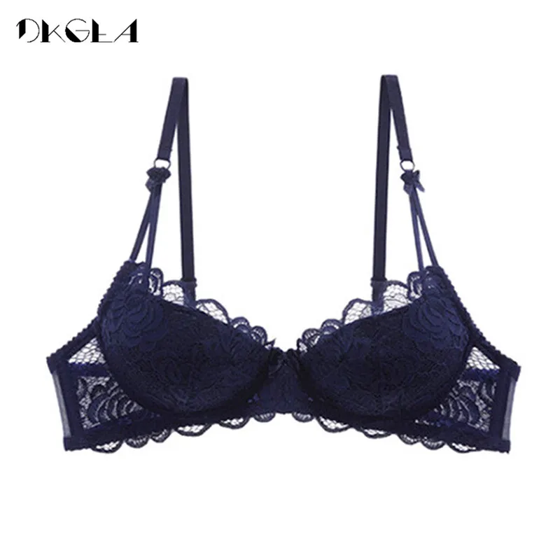 Comfortable Thin Cotton Women Underwear White Sexy Bra Plus Size C D Cup Embroidery Brassiere Push Up Bras Lace Lingerie Black