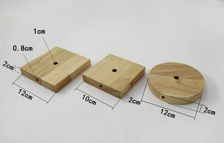 2Pcs/lot Wooden Lamp Base for Table Light Home Decorative Handmade Crafting Project Unassembled Wood Parts