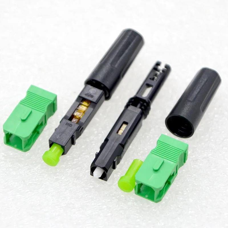 100PCS New FTTH Optic Fiber Quick Connector Adapter Embedded SC/UPC/APC Single Mode Fast Connector Low Price Wholesale