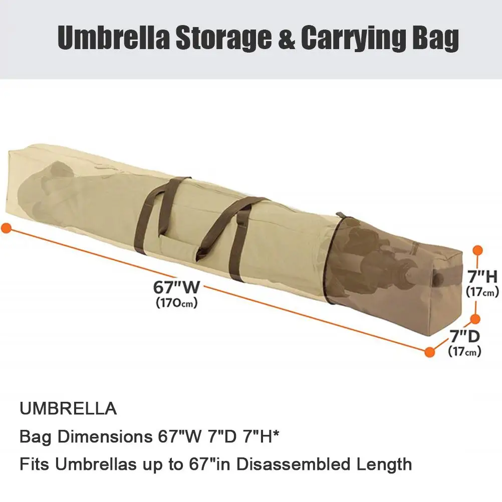 

Camping Umbrella Storage Bag 67 Inch Outdoor Beach Umbrella Storage Bag Waterproof Dustproof Bag Foldable Carry Bag for Beach