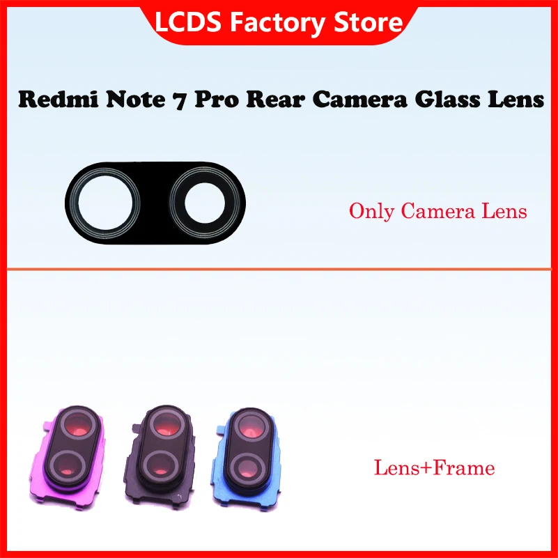 Original For Xiaomi Redmi Note 7 Pro Rear Camera Glass Lens For Redmi Note 7 Back Camera Frame+Lens Replacement Parts