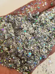 Holographic Glitter Shards 50g Holographic Mylar Small Size Flakes Glitter 50g (12 design ) small Laser Nail glitter Flake ,yu67
