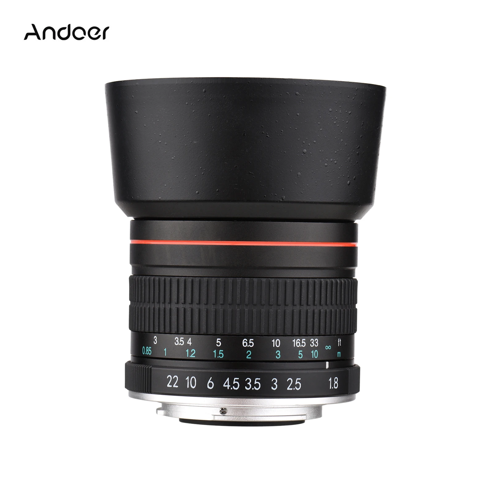 Andoer 85mm F1.8 Large Aperture Full Frame Portrait Camera Lens EF Mount for Canon EOS Rebel T8i T7i T6 T3i T2i 4000D 2000D