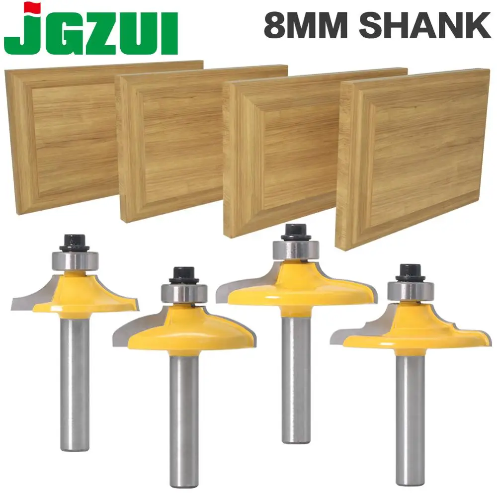 4PC 8mm Shank Drawer Front & Cabinet Door Front Router Bit Set - woodworking cutter woodworking bits