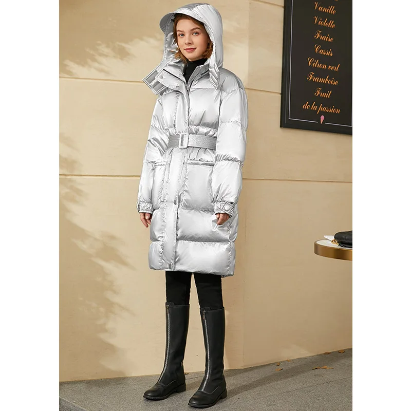 Amii Minimalism Winter Coat Women Fashion 90%White Duck Down Women\'s Jacket Causal Solid Hooded Coat Women Down Coat 12040619