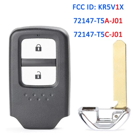 Умный дистанционный ключ KEYECU с 2 кнопками KR5V1X KR5V2X для Honda CR-V City Fit Jazz Shuttle Vezel 2014 2015 72147-T5A-J01 72147-T5C-J01