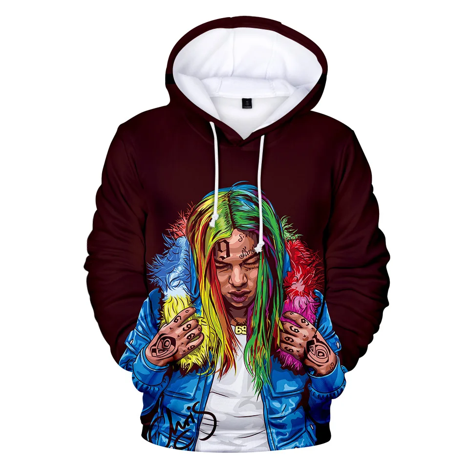 New Rapper Tekashi69 6ix9ine Tekashi 69 3D Print Women/men Hoodies Sweatshirts Harajuku Fashion Pullover Hooded Clothes