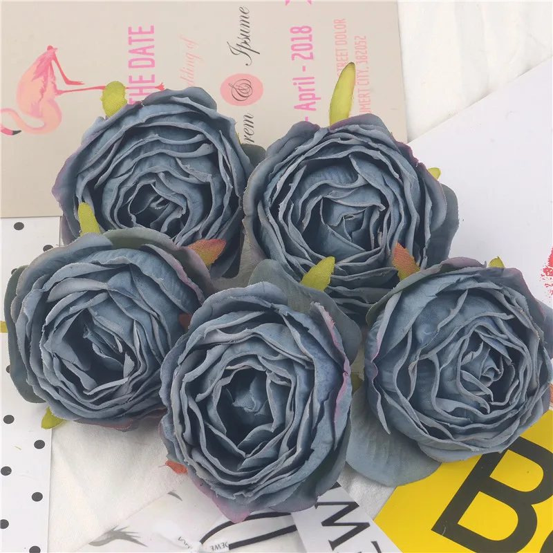 20pcs 7cm High Quality Artificial Rose Flower Head For Home Wedding Decoration DIY Wreath Flower Wall Accessories Fake Flowers