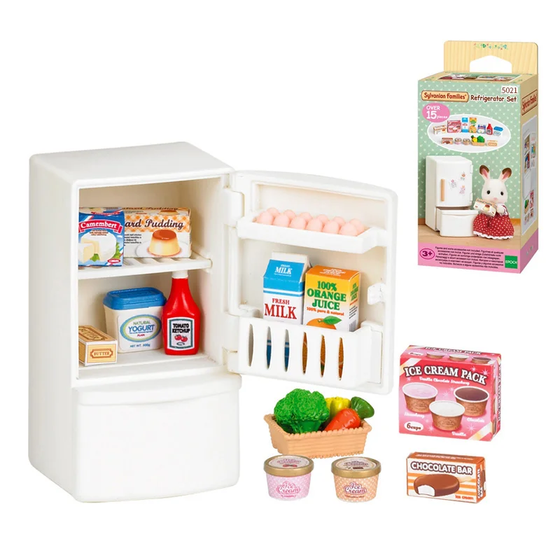 Sylvanische Families Poppenhuis Speelset Meubels Koelkast Set Accessoires Cadeau Meisje Speelgoed Geen Figuur Nieuw In Doos 5021