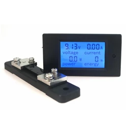 DC 6.5-100V 50A/100A Digital DC Voltmeter Ammeter LCD 4 in 1 DC Voltage Current Power Energy Meter Detector Amperimetro Shunt