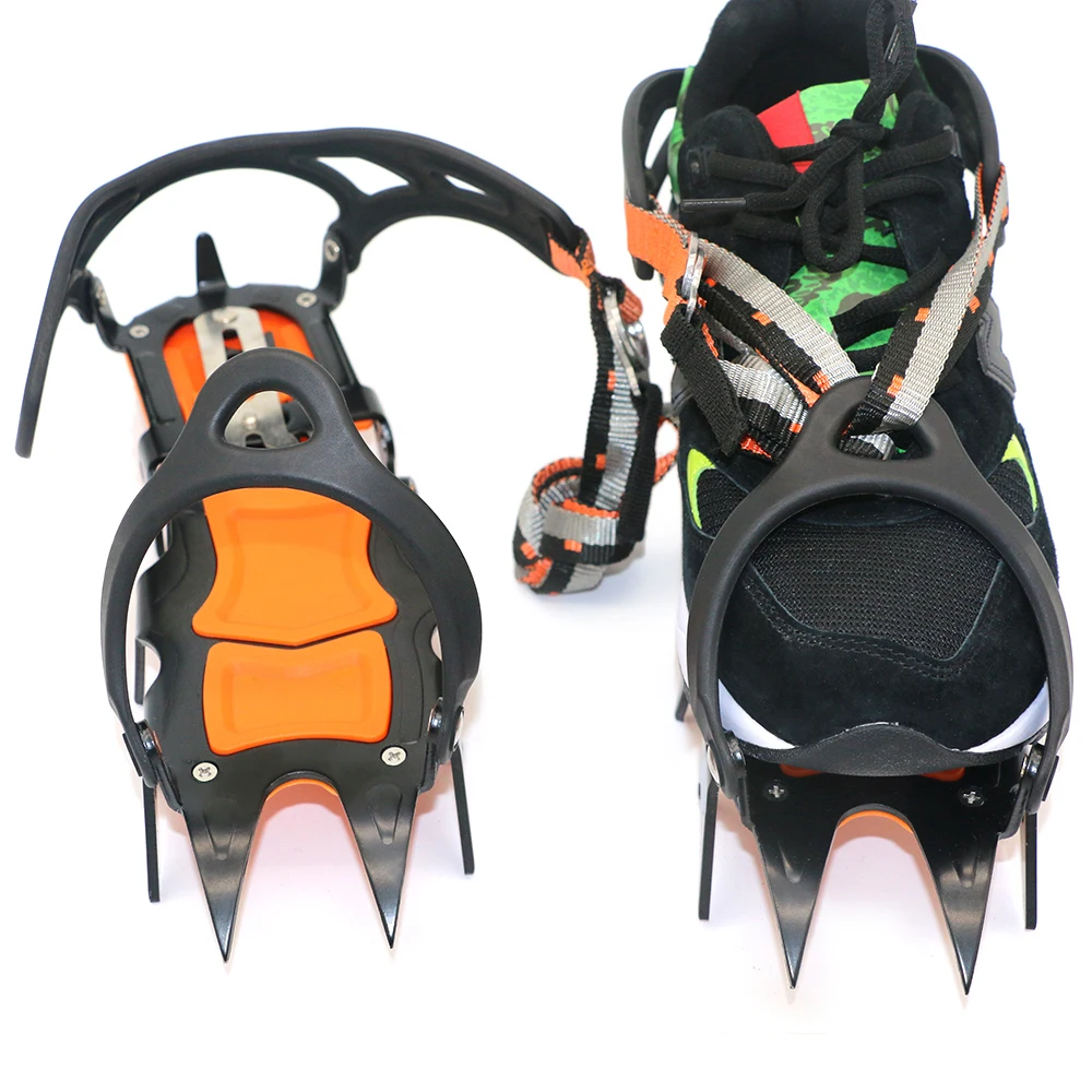 12/14 Teeth Ice Crampons Winter Snow Boot Shoes Ice Gripper Anti-skid Ice Spikes Snow Traction Cleats Mountaineering Equipment