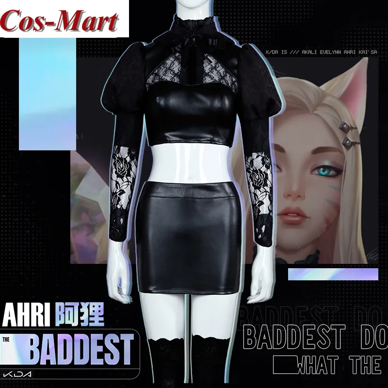 Косплей-костюм для косплея LOL Ари из игры Cos-Mart для группы девушек BADDEST черная униформа для вечеринки