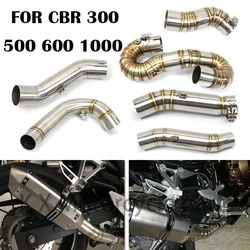 For Honda CBR300 CBR500 CBR600 CBR1000 Motorcycle Exhaust Middle Mid Link Pipe Muffler Tube Motocross Nozzle For Muffler