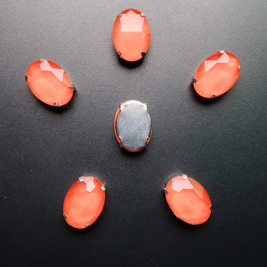 Ovale Silber-Krallenfassungen, 20 Stück/Packung, 10x14mm, 13*18mm, Jelly Candy AB Farben, Glaskristall, zum Aufnähen, Strass-Applikation, DIY-Besatz – Detail 14