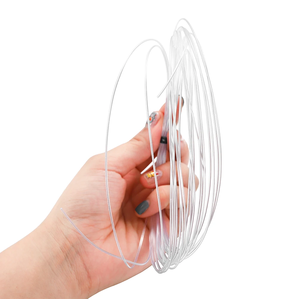 خيط سلسلة مطرز بلوري شفاف ، حبل بدون مرونة ، نتائج صنع مجوهرات سهلة الاستخدام ، لفة واحدة ، 10-65 م