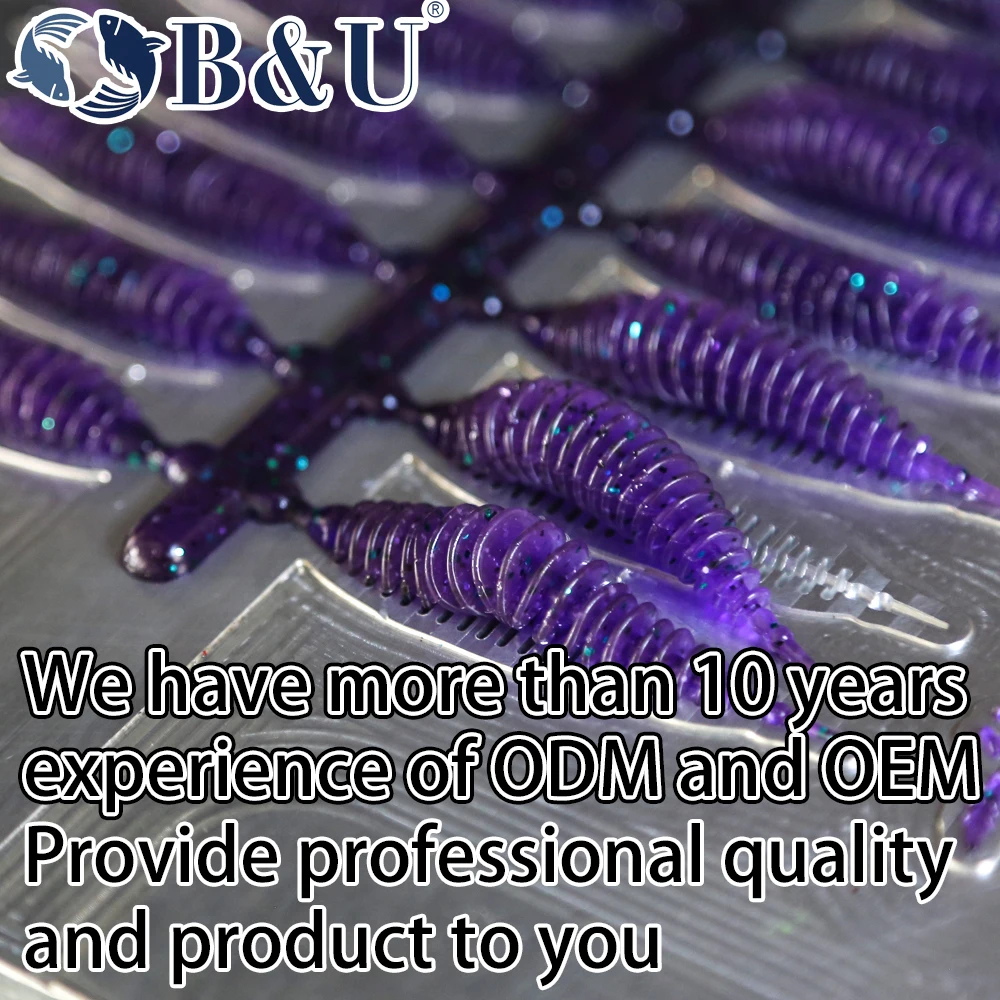 B&U 40 mm 60 mm weicher Angelköder Shad Silikonköder Wurm Wobbler Künstlicher Leurre Souple für Hecht Swimbait – Detail 7