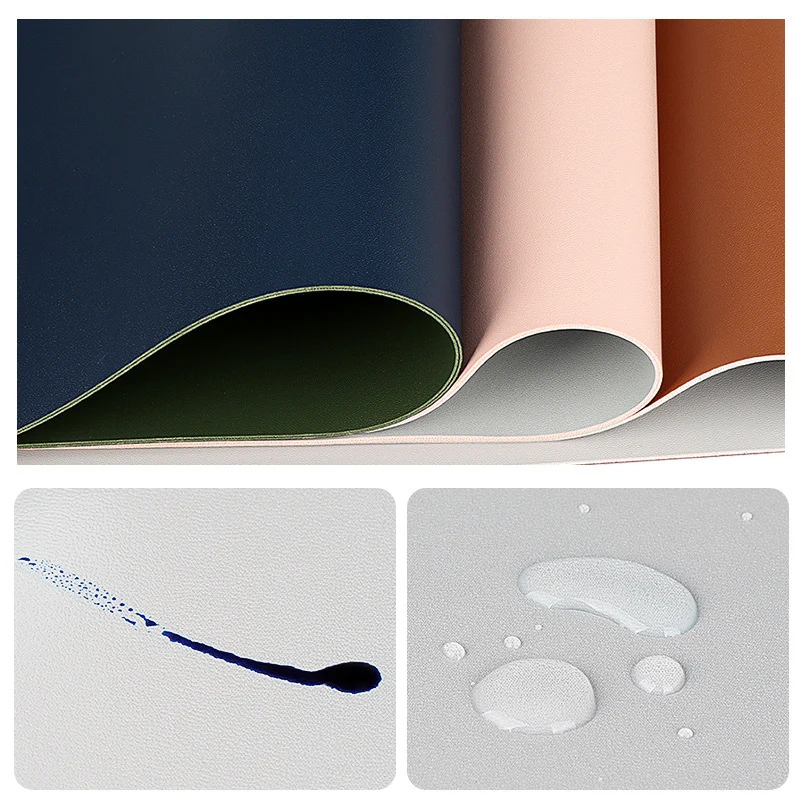 Double-side Portable Large Mouse Pad Waterproof Leather Suede Desk Mat Computer Laptop Mousepad Keyboard Anti-Slip Table Pad