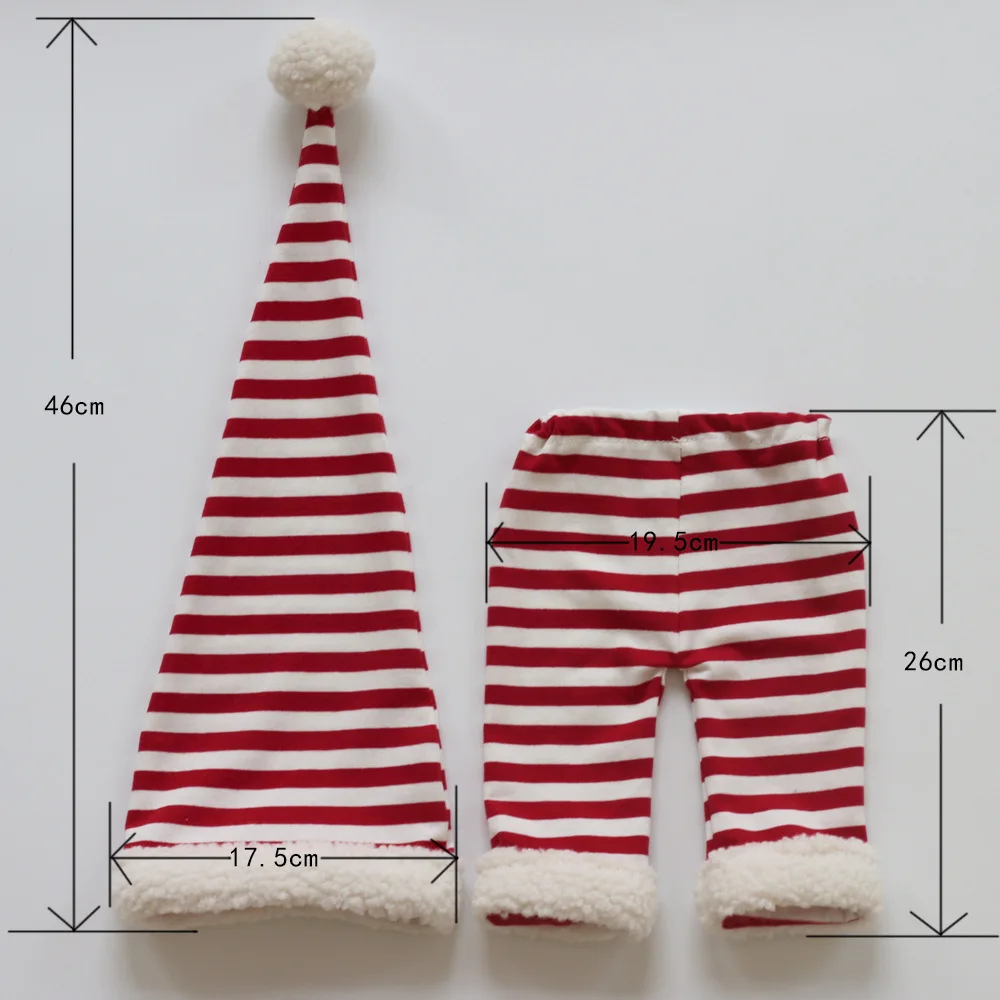 Newborn Photography Props Baby Romper Jumpsuit Christmas Hat Baby Photography Studio Shoots Prop Accessories