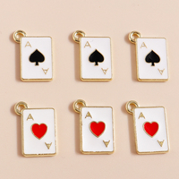 10pcs Creative Heart Ace Poker Charms Pendants for DIY Jewelry Making Accessories Handmade Charm Earrings Bracelets Necklaces