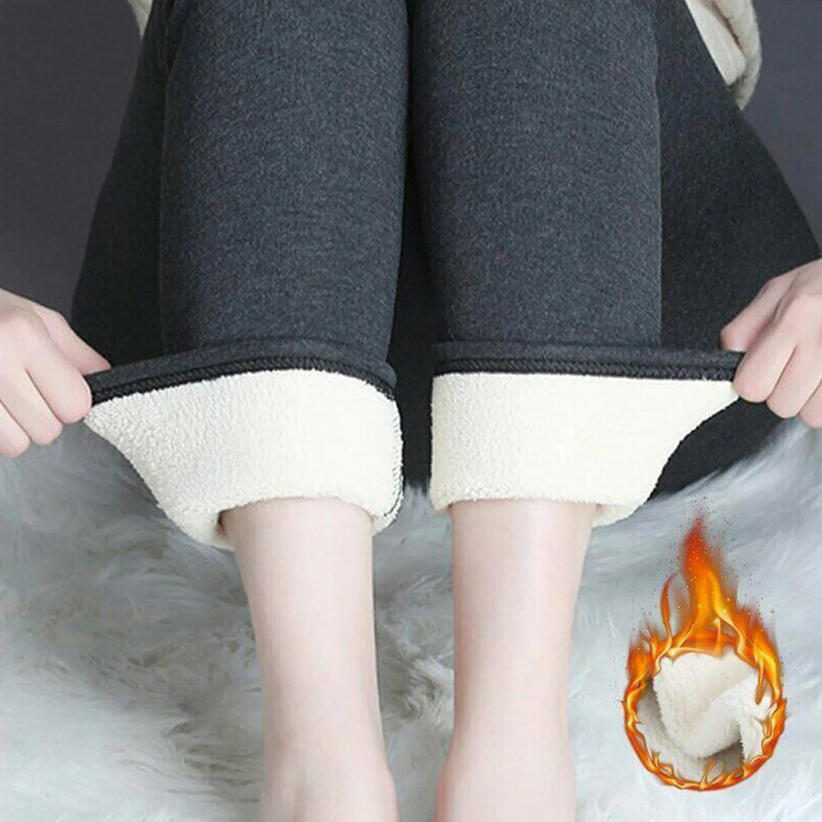 Women Pants Warm Winter Thick Velvet Legging High Waist Black Leggings Compression Thick Lamb Wool Pants Cold Resistant Pants