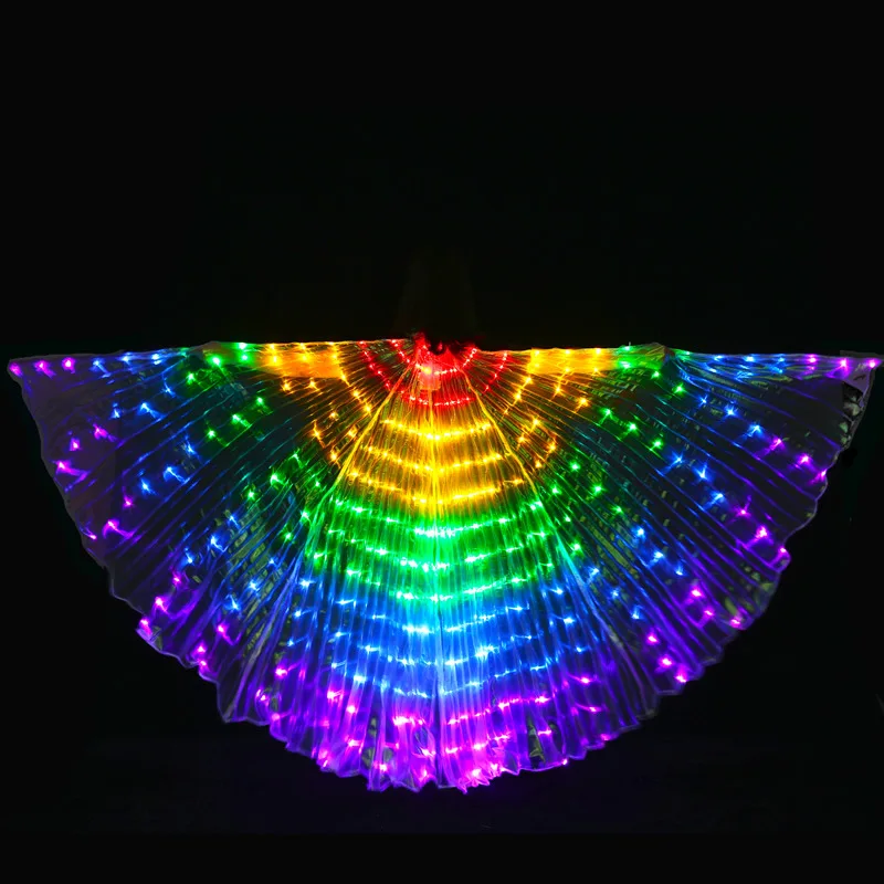 Girls DJ LED Wing Light Up Wing Costume New Performance Prop Women Dance Accessories LED Butterfly Wings Rainbow colourful