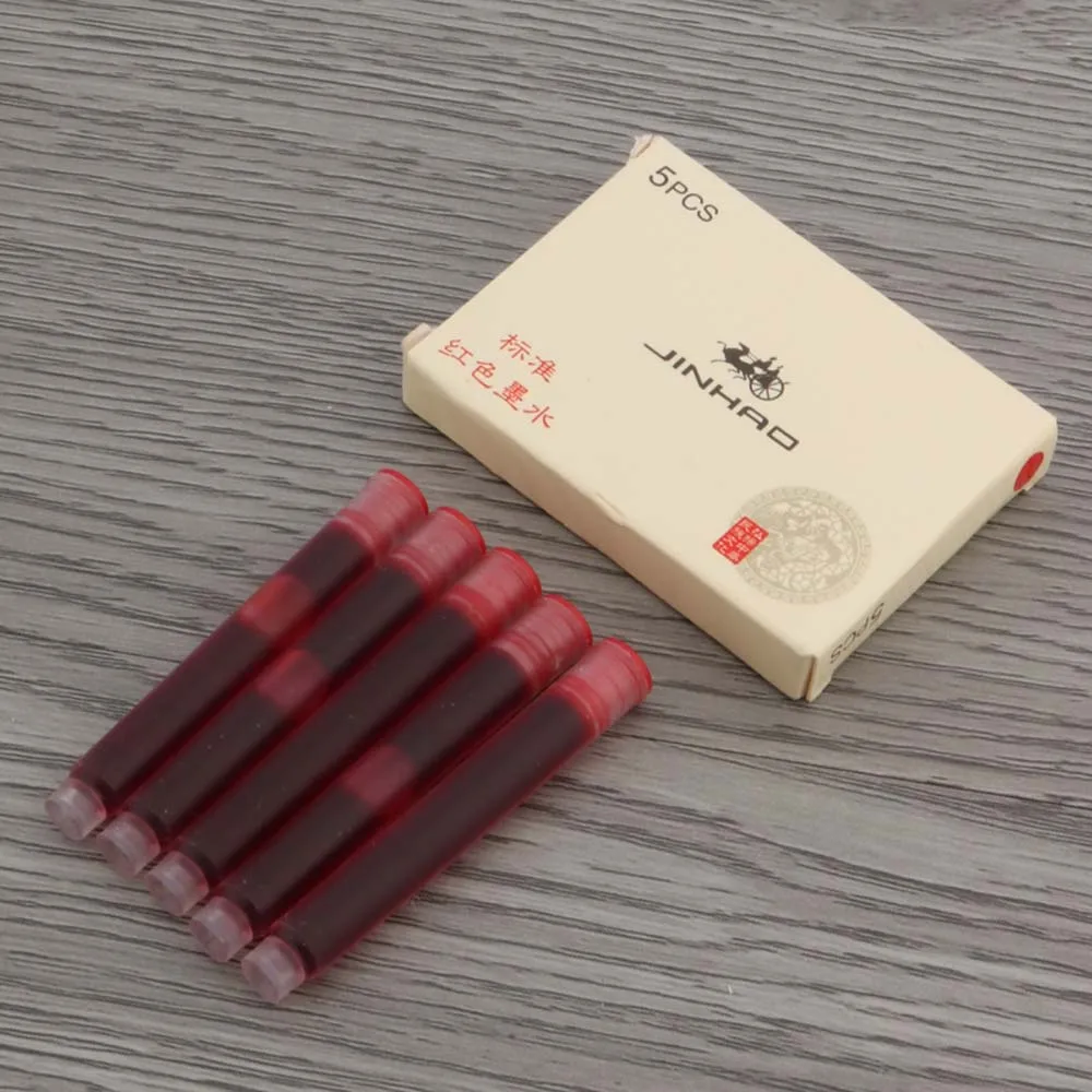 5pc jinhao ink Chromatic Standard replacement green red brown 2.6mm Fountain Pen ink Stationery Office School Supplies