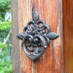 Antique Black Cross Cast Iron Door Knocking European Country Retro Handmade Home Garden Decor Heavy Metal Hollow Cabinet Handle