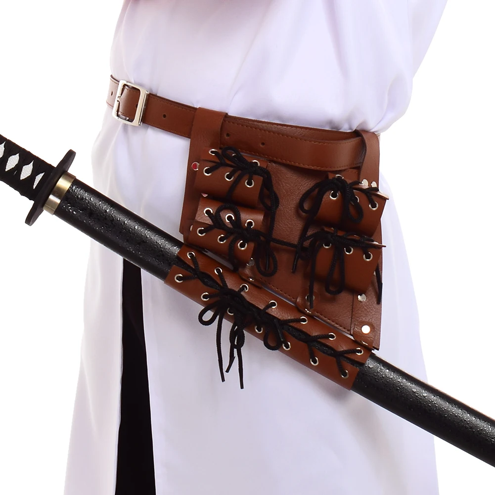 1/2/3 Medieval Sword Holder PU Leather Sword Belt Waist Sheath Adult Men Knight Battle Weapon Rapier Ring Belt Strap Holster