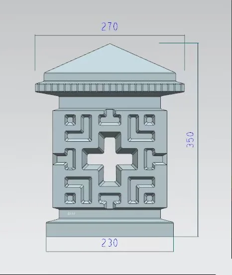 Small Concrete Palace Lantern Statue Mold For Outdoor Garden