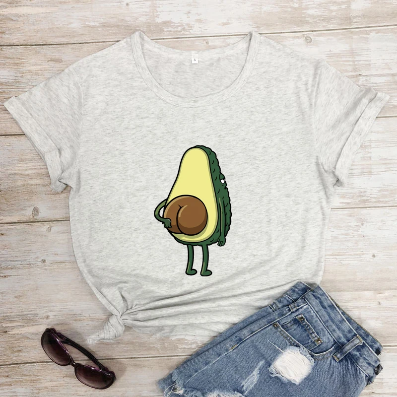 Colored Avocado 100% Cotton T-shirt Funny Vegetarian Gift Tshirt Cute Women Hipster Graphic Vegan Tees Tops