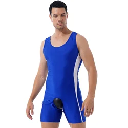 Men Undershirts Leotard Sports Workout Bodysuit Shorts Wrestling Singlet Fitness Jumpsuit Sexy Open Crotch Open Butt Underwear