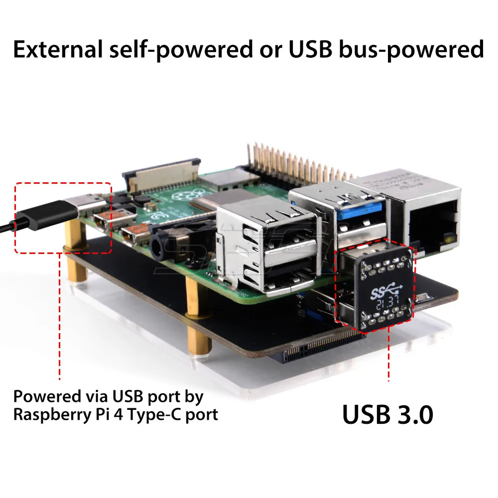 52Pi Raspberry Pi 4 Model B X862 M.2 2280 SATA SSD Shield, X862 SSD Storage Expansion Board for Raspberry Pi 4B