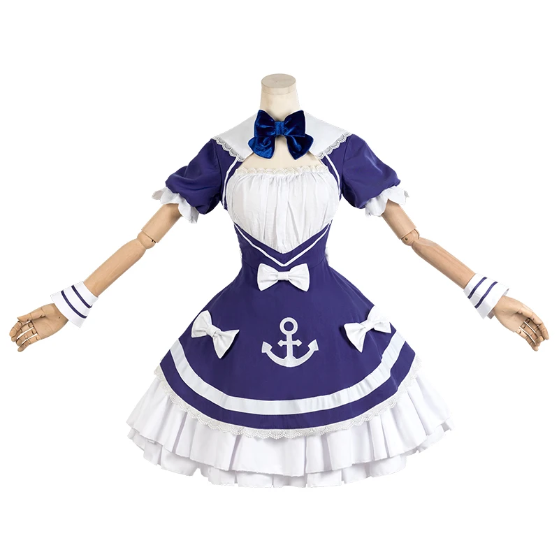 Minato Aqua Cosplay Costume Women Cute Maid Dress Halloween Carnival Party Uniforms YouTuber Outfits Custom Made 110