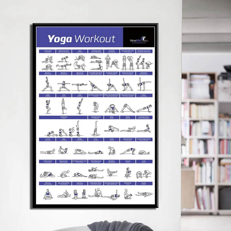 Body Exercise Training Chart Workout Home GYM Fitness Bodybuilding Art Painting Silk Canvas Poster Wall Home Decor