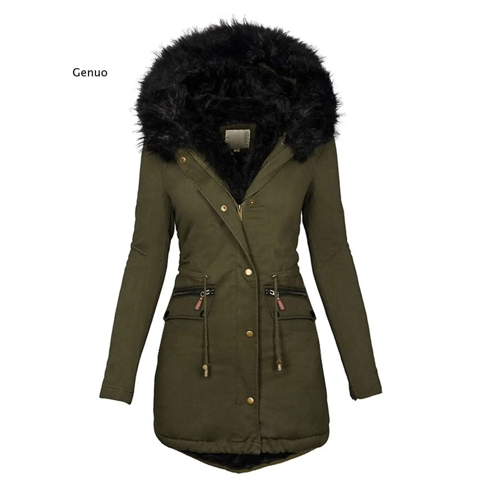 

Fashion Solid Women Casual Thicker Winter Slim Coat Overcoat Abrigos mujer invierno