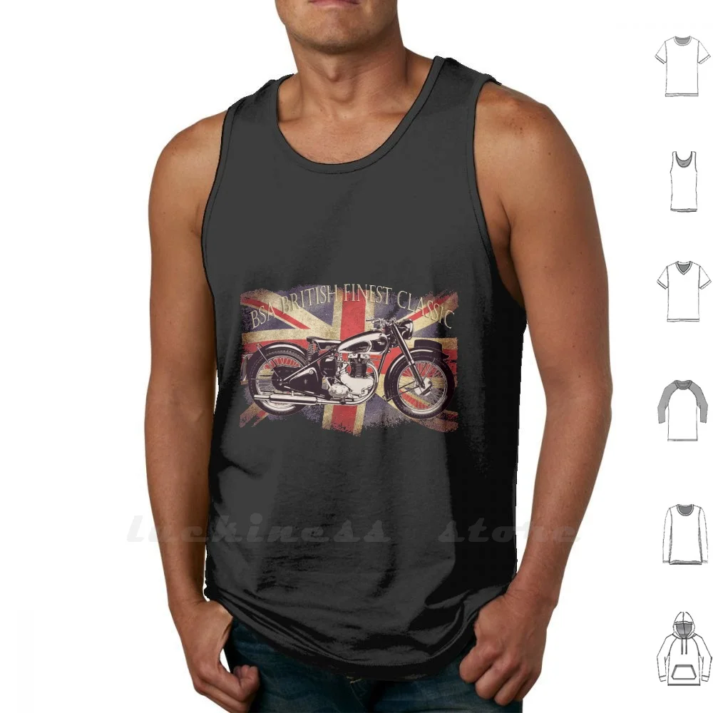 Bsa British Finest Motorcycle Tank Tops Vest Sleeveless Soft Grunge Retro Revival Trending Featured British Vintage