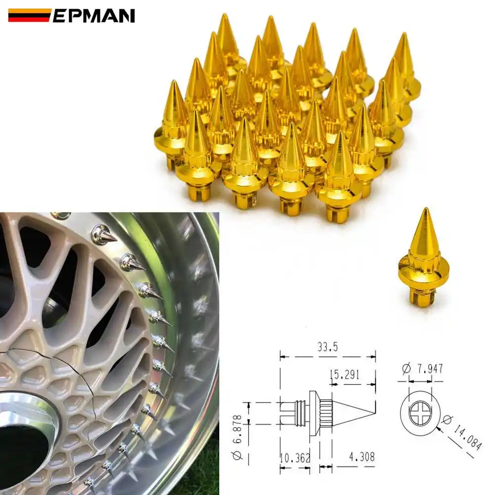 EPMAN -25pcs/lot Plastic Spike Wheel Rivets For Wheel Rims Cap Lip Screw Bolt Tires EPAS056