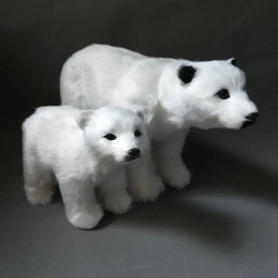 polyethylene&artificial furs white polar bear toy hard model ornament prop home decoration Xmas gift e1139