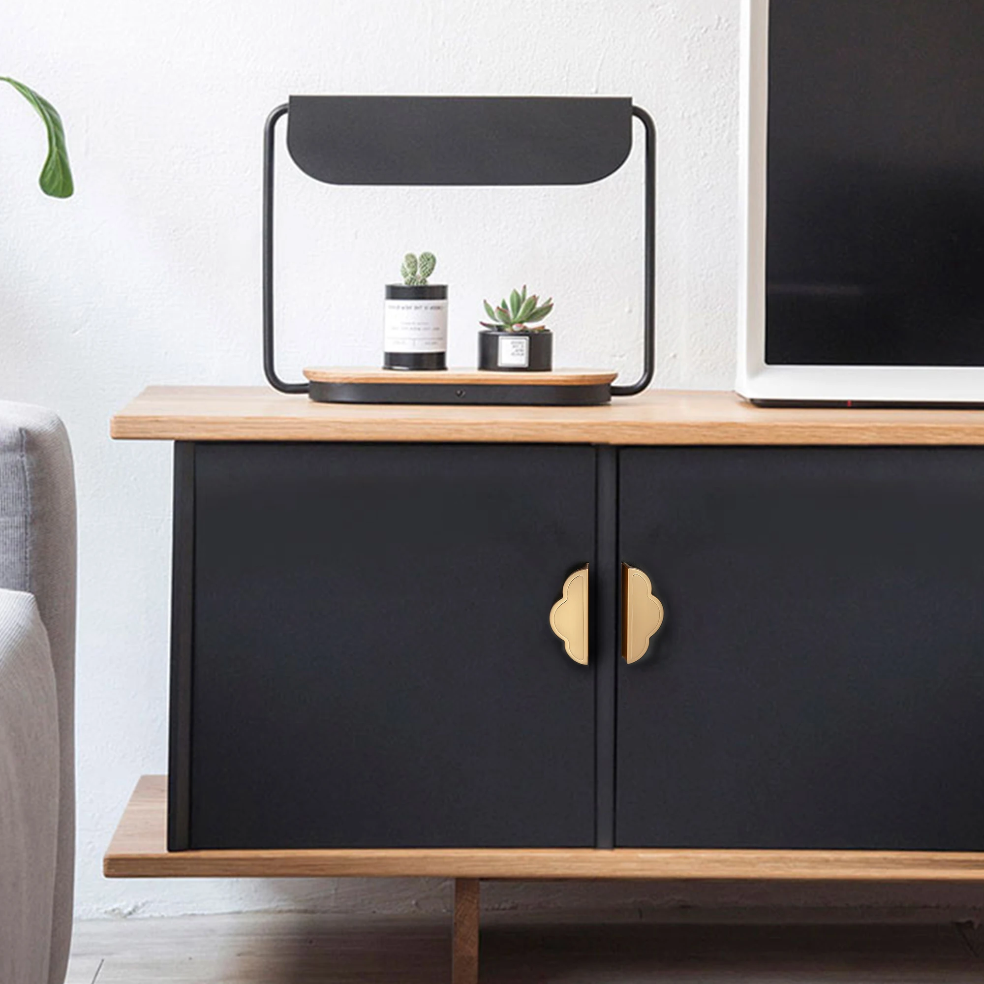 

MFYS Cloud Shape Furniture Handles Champagne Gold Handle for Cabinets and Drawers Wardrobe Pulls Door Knobs Kitchen Hardware