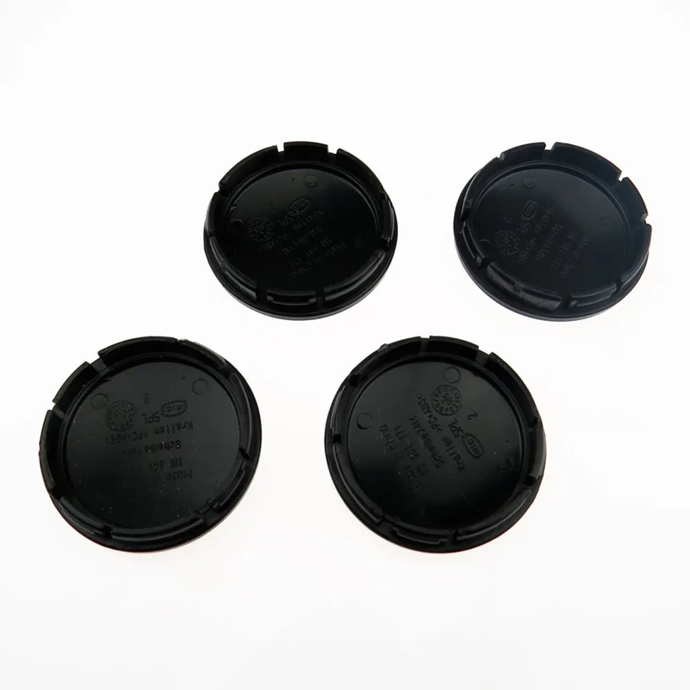 Qty4 1J0601171 1J0 601 171 56mm Black Car Wheel Center Cap Hub Caps For VW Passat Eos Beetle Tiguan Rabbit Golf 2003-2010