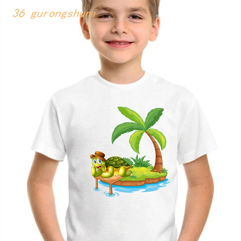 baby boy t shirt for girls tops children cute turtle graphic t shirts kids clothes funny kid clothing girl 8 to 12 boys t-shirts