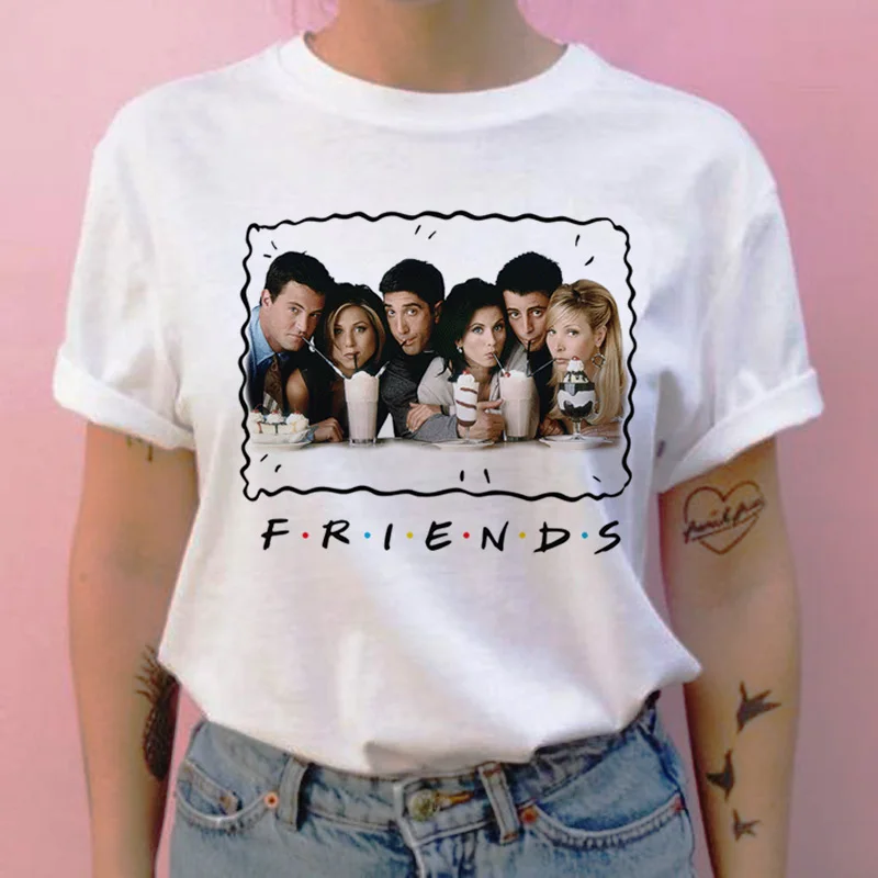 friend tv show women t shirt harajuku cartoon grunge streetwear tshirt summer femme clothes t-shirt Printing tops shirts