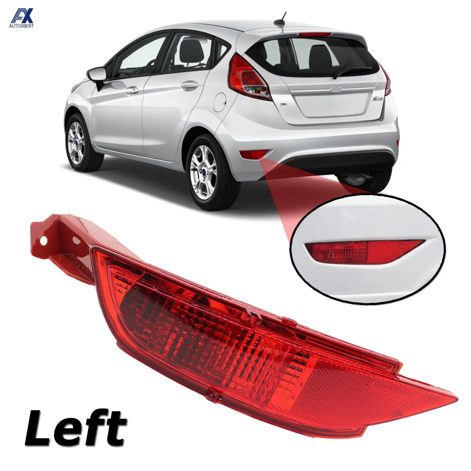 

Left Rear Bumper Reflector Fog Lamps Tail Brake Light For Ford Fiesta Mk7 WT 2008 2009 2010 2011 2012 2013 2014 C-MAX 2010-2015