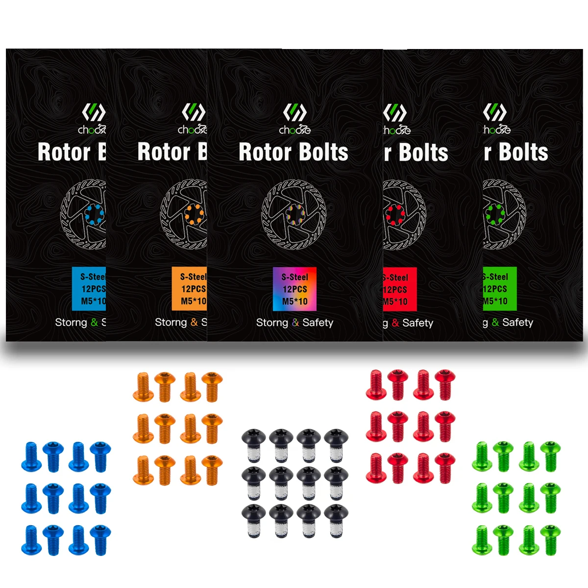 CNC MTB Road Bike Brake Rotors Torx Bolts T25 Steel Bicycle Disc Brake Rotor Bolts 12pcs