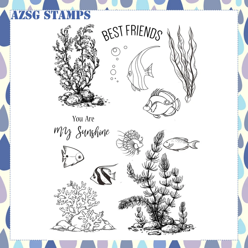 AZSG Various Ocean fishes Clear Stamps NEW 2020 For DIY Scrapbooking/Card Making/Album Decorative Silicone Stamp Crafts