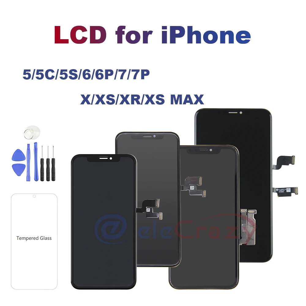 AAA+++Display For iPhone X XR XS XS MAX LCD With 3D Touch Screen Digitzer assembly Replace For 11 Pro Max 12 Pro Max 13 Display